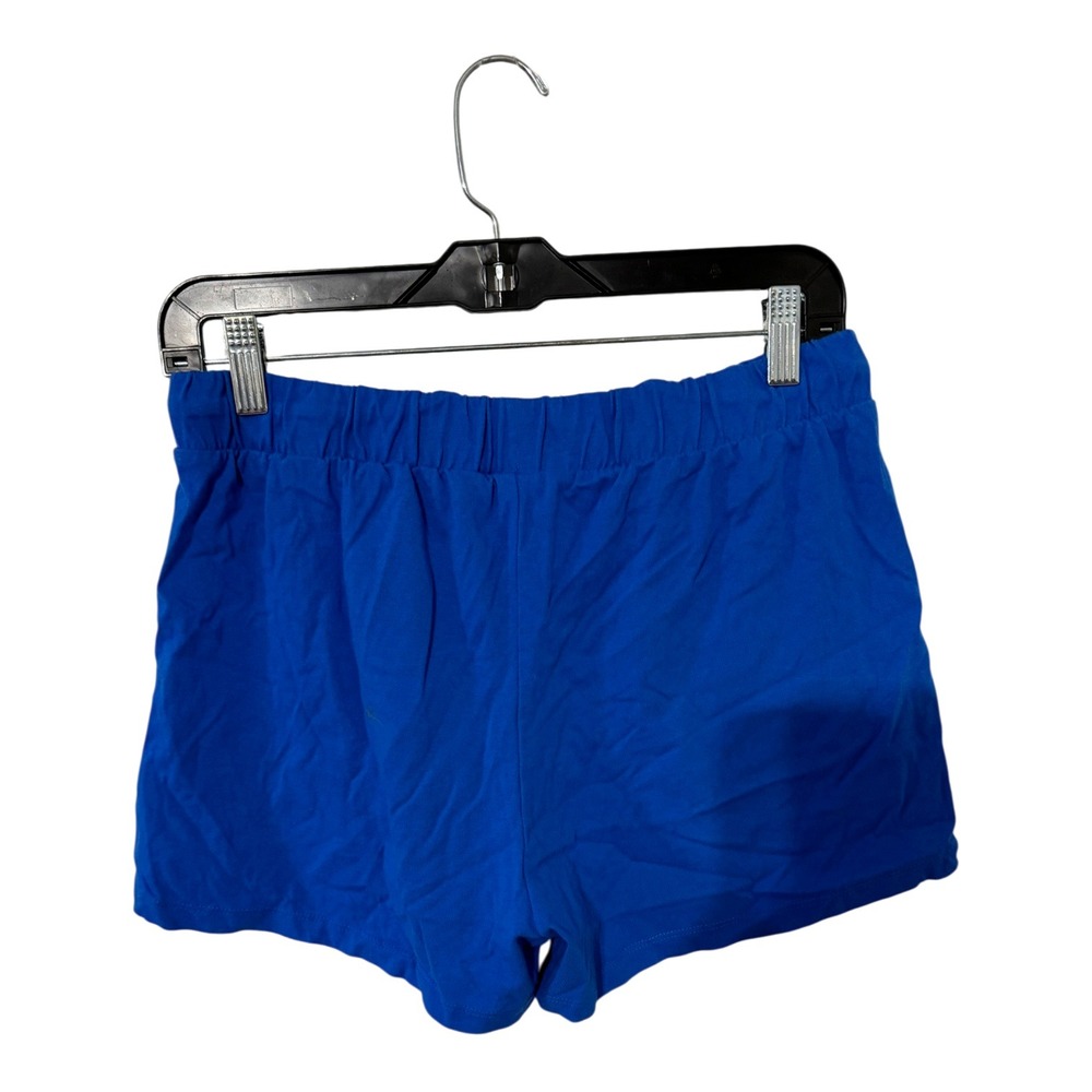 Zenana Womens Royal Blue Cotton Drawstring Shorts Elastic Waist Pockets Medium - Picture 2 of 5